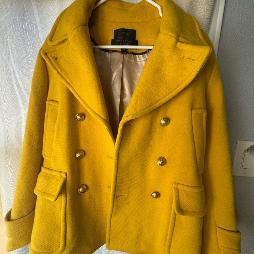J. Crew Vibrant Yellow Pea Coat